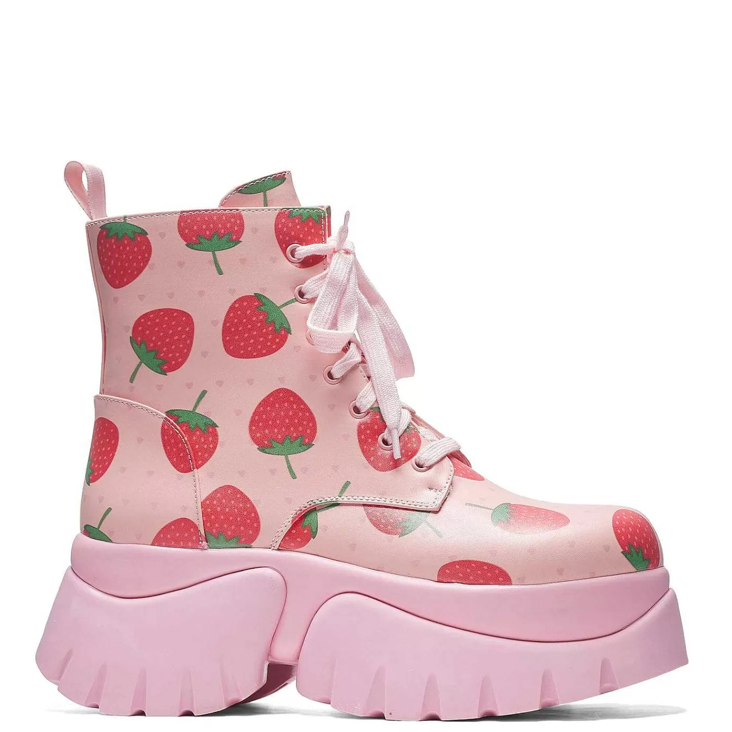 KOI footwear Platformlaarzen-Aardbeiencake Roze Vilun-Laarzen