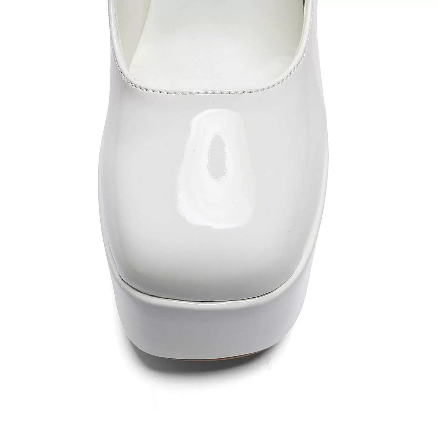 KOI footwear Mary Janes Met Hakken-Darkbloom Witte Lakplatform Hakken