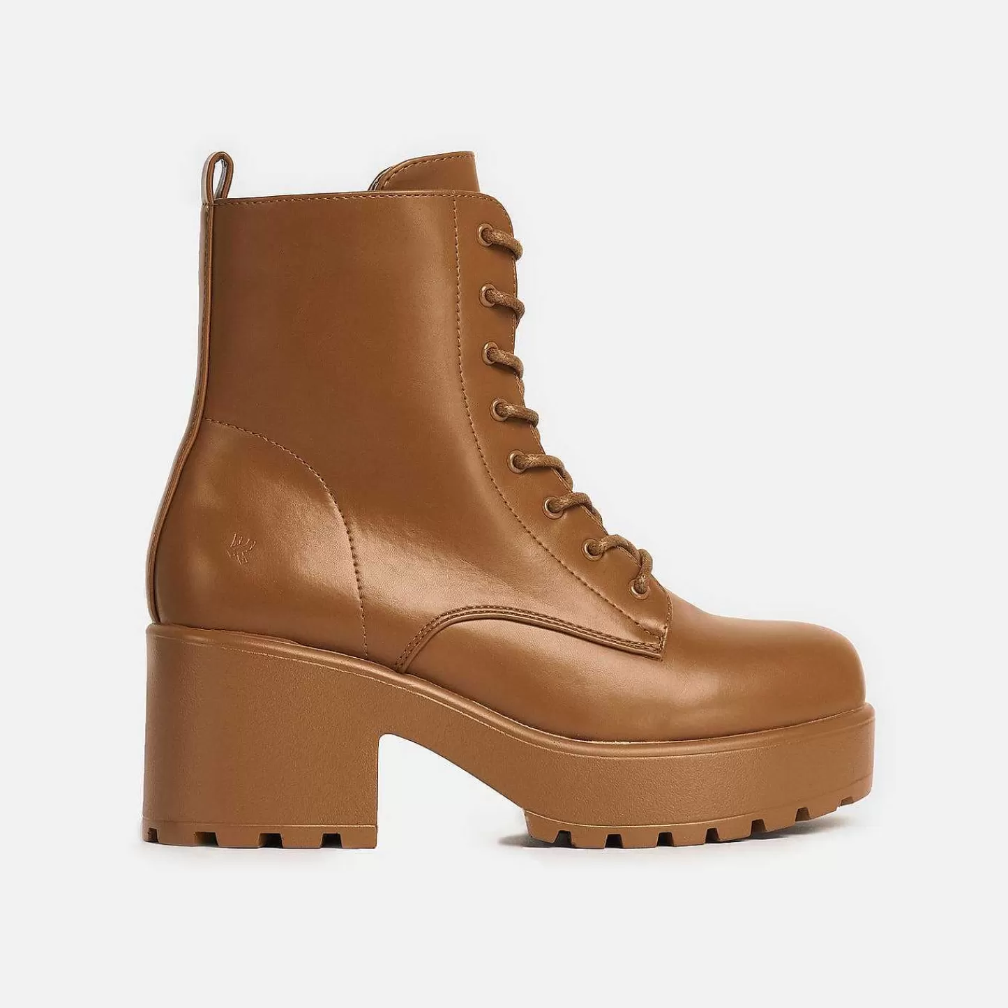 KOI footwear Laarzen Met Hak-Gin Verbrande Oranje Platform Militaire Laarzen