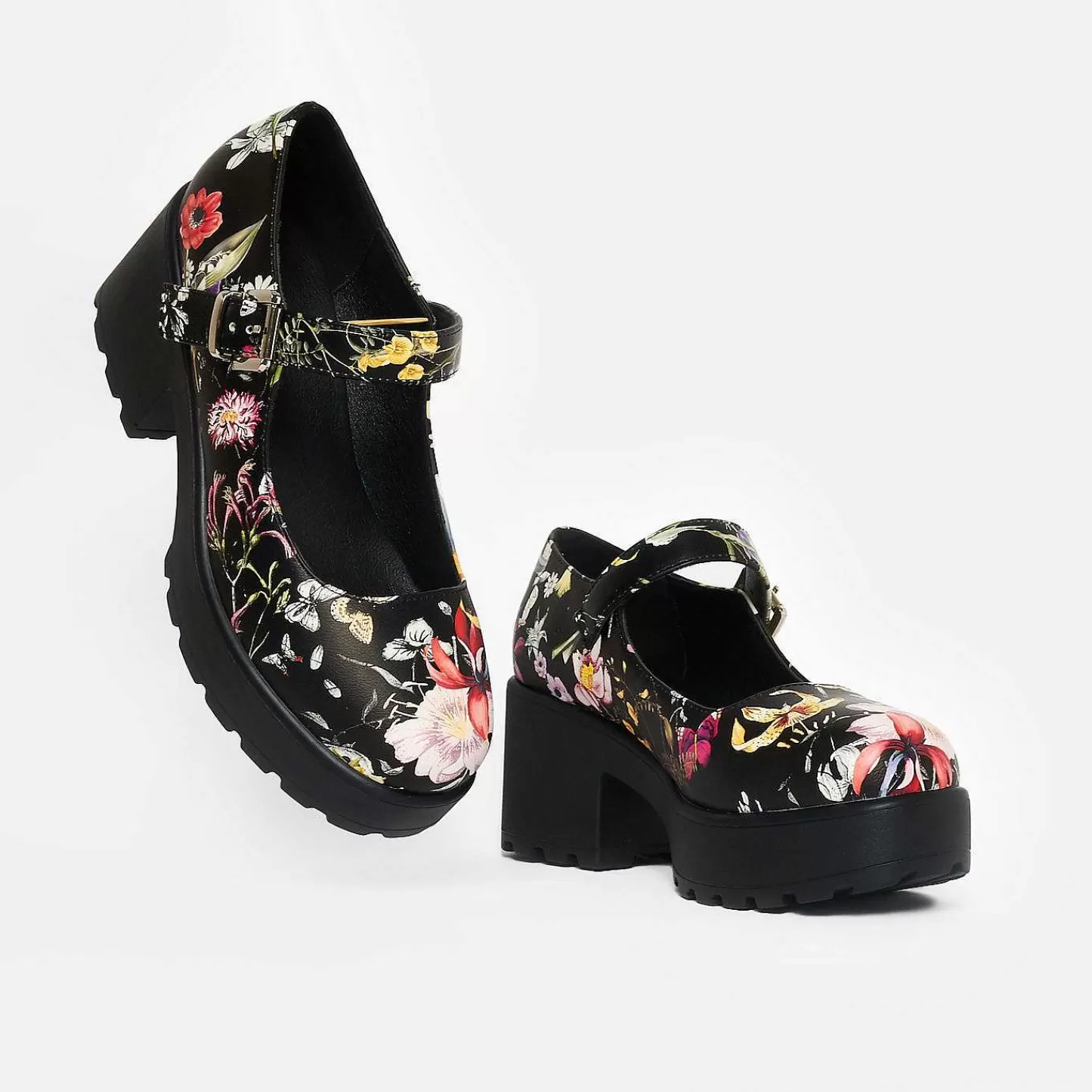 KOI footwear Gedrukte Mary Janes-Tira Mary Jane Schoenen 'Floral Edition'