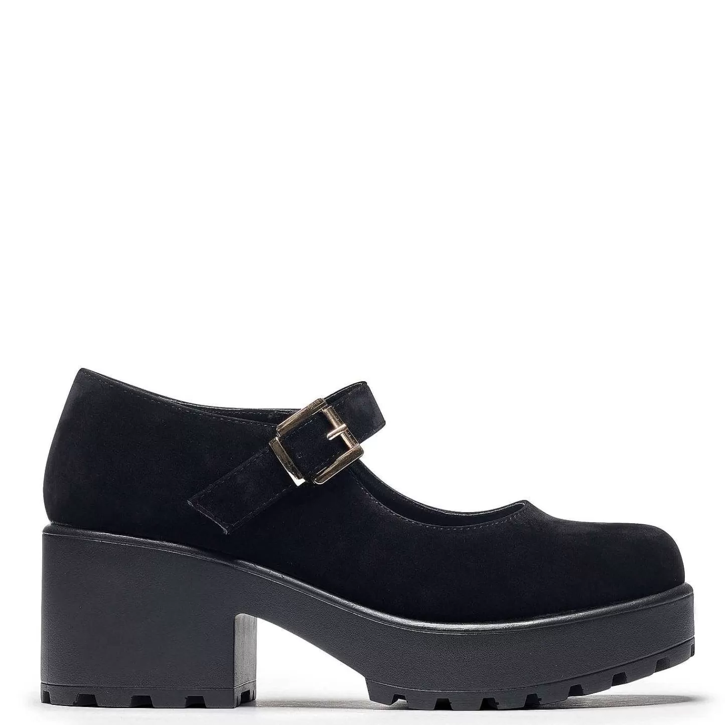 KOI footwear De Maryjane-Zwarte Dikke Platform Mary Jane Schoenen