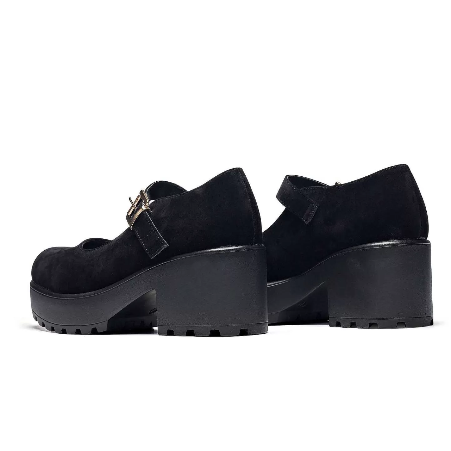 KOI footwear Mary Janes Met Hakken-Zwarte Dikke Platform Mary Jane Schoenen