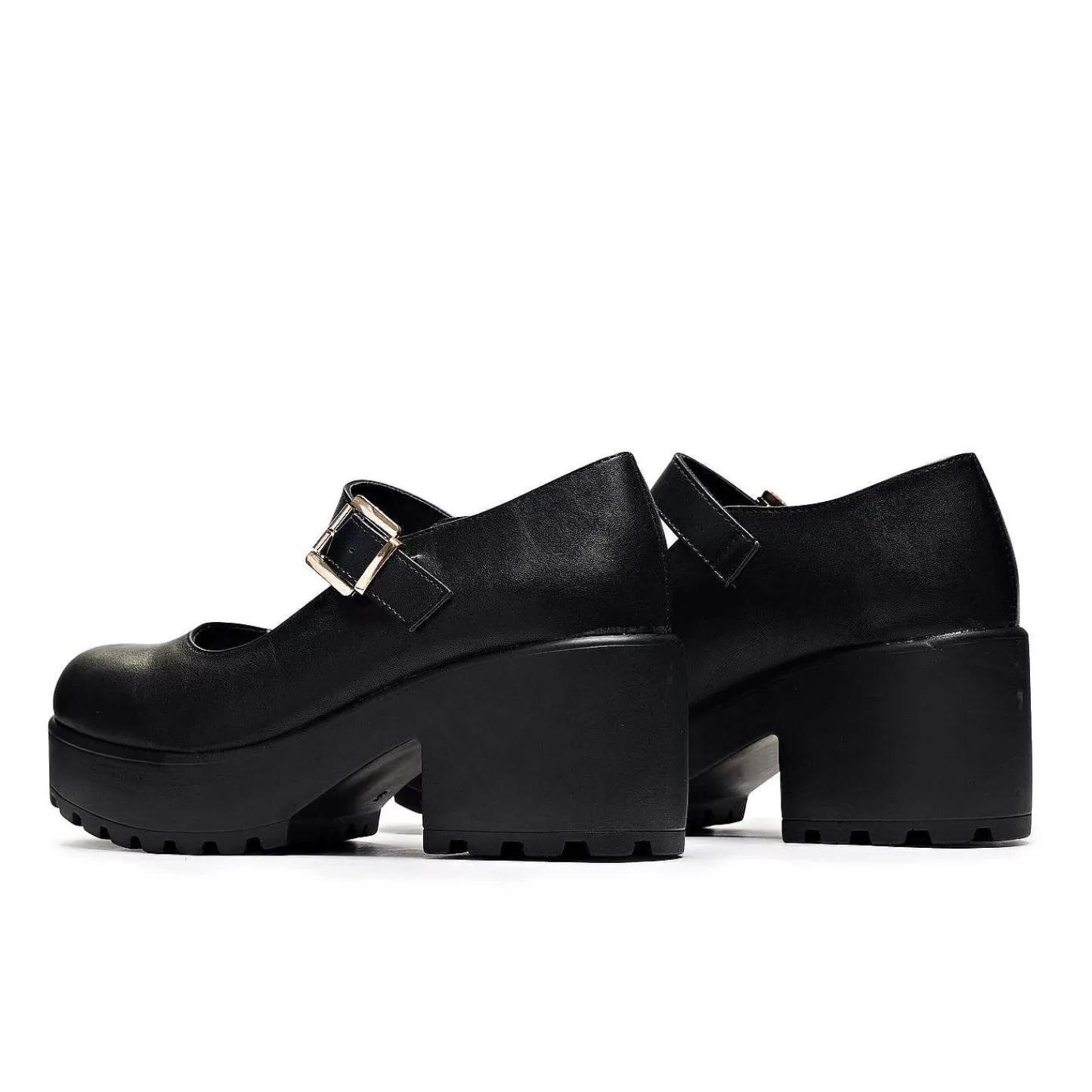 KOI footwear Mary Janes Met Hakken-Zwarte Dikke Platform Mary Jane Schoenen